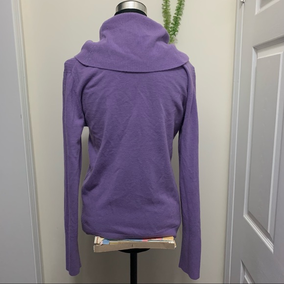 Jones Studio Nude Purple Cowl Neck 100% Acrylic Sweatshirt Sweater Top - Picture 9 of 10